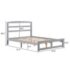 4FT6 Modern Double Bed Frame Wooden Pine Grey For Adults Kids Teenagers Bedroom