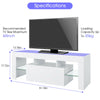 Modern TV Cabinet Unit Stand w/ LED Strip Remote Control Storage Drawer Shelf UK