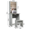 Dressing Table with Drawers, Mirror Stool Set Makeup Desk Vanity Table Bedroom