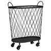 Multipurpose Metal Wire Basket With Wheels Handle Laundry Shopping Storage Unit