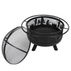 Round Fire Pit Folding Patio Garden Bowl Outdoor Camping Heater Log Burner UK