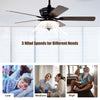 Ceiling Fan with Light Remote Control IndoorCeiling Lamps 3 Wind Speeds 132cm