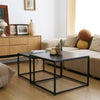 Small Large Nesting Marble Coffee Table Stacking End Table SpaceSaving Sofa Desk