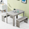 Dining Table with Bench, Kitchen Table Set, Dining Table and 2 Benches Set