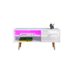 Modern TV Cabinet Led Light White High Gloss Stand Unit 110CM for Living Room WH