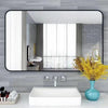 Extra Large Black Bathroom Mirror Round Corner Wall Mounted Mirror Burst-proof