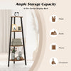 4-Tier Corner Ladder Shelf Industrial Bookshelf Freestanding Plant Display Rack