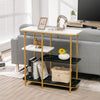 4-Tier Metal Console Table Sofa Side Table Storage Shelf Hallway Display Rack