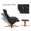 PU Leather Swivel Chair Recliner Armchair Home Lounge Sofa Chair With Footstool