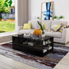 Modern High Gloss Coffee Table With Storage Drawer For Living Room White Black