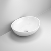 Bathroom Vanity Wash Basin Sink Countertop Oval Curved White Modern 410 x 330mm