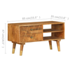 Solid Mango Wood TV Cabinet Hifi Stand Sideboard Lowboard Console Table