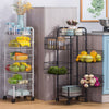 3-6 Tier Kitchen Rotating Storage Trolley Shelf Organiser Vegetable Fruits Rack
