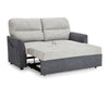 2 Seater Sofa Grey Pull Out Sofa Comfy Cushions Side Pockets Sofabed Clic Clac