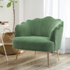 Upholstered Velvet Fabric Scalloped Oyster Shell Armchair Fireside Sofa Lounge