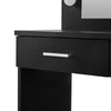 Fashion Black Dressing Table Makeup Desk w/ LED Light Bulbs Mirror Stool Bedroom