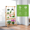 3-Tier Folding Bamboo Hanging Plant Stand Adjustable Flower Pot Display Shelf