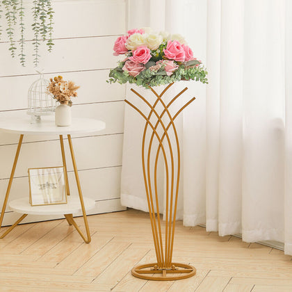 80/100cm Metal Flower Display Rack Stand T Stage Wedding Table Centrepiece Decor