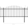 Garden Fence with Spear Steel (1.25-1.5)x8.5 m Black U0N5