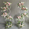 Round Wedding Arch Backdrop Rings Flower Balloon Lawn Silk Artificial Row Stand