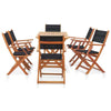 7 Piece Dining Set Black Solid Eucalyptus Wood K4A3