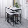 5Pcs White Marble Bar Table & 4 Stools Breakfast Kitchen Dining Set Bar Bistro