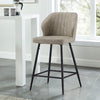 Set of 2 Counter Stools Dining Chairs Barstools Faux Leather Upholstered Seat