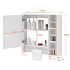 LED Bathroom Cabinet Mirror Storage Unit 5 Shelf Towel Hanger White Furniture