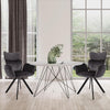 2PC Ergnomic Fabric Accent Arm Chairs Dining Kitchen Living Room w/ Steel Leg