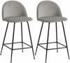 2X Modern Breakfast Bar Stools Velvet Padded Seat Metal Legs Kitchen Pub