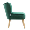 Velvet Oyster Occasional Chair Fluted Bedroom Living Room Accent Seat Wood Legs