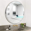 ExtraLarge Industrial Round Wall Mirror Brushed Silver Metal Frame 40 50 60 80cm