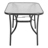 Rectangle Bistro Glass Tables Garden Outdoor Dining Furniture Patio Metal Framed