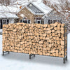 8/12FT Firewood Log Rack Tubular Basket Fireplace Burner Patio Rack Holder Stand