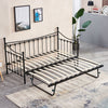 Black 3FT Single Day Bed Trundle Optional Twin Size Metal Bed Frame Guest Room