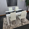 Dining Table Set and 6 4 black white Leather chairs kitchen table set of 4 or 6
