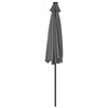 Garden Parasol Outdoor Tilt 2.7M Sun Shade Umbrella 32 LED Light Hand Crank Grey