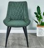 Set of 2 Faux Leather/Suede Dining Chairs Metal Legs Reception Restaurant Chair