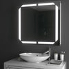 Bathroom Led Mirror Cabinet 2 Doors Toiletries Medicine Organizer Shaver Socket