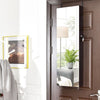 LED Lights Jewelry Cabinet Lockable Wall/Door Mounted Jewelry Armoire W/ Mirror