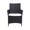 2/4 Outdoor Garden Furniture Cushioned Black Rattan Chairs Set Patio Wicker Seat