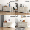 Fabric Cabinets Storage Unit Chest of 3/4/5 Drawer Bedside Table Organiser Beige