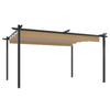 Garden Gazebo with Retractable Roof 4x3 m Taupe C8V6