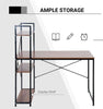 Computer Desk PC Workstation Laptop Table w/4-tier Open Bookshelf Home Office