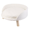 Super Soft Elevated Dog Bed - Half Round Raised Pet Sofa Chair Seat with Cushion