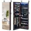 LED Lights Jewelry Cabinet Lockable Wall/Door Mounted Jewelry Armoire W/ Mirror