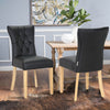 2/4Pcs Upholstered Dining Chair High Back Padded Seat with Door Knocker Kitchen