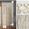 Handwoven Macrame Curtains Window Pannels with Wood Rings for Bedroom Doorways