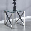 Tempered Glass Tea Coffee Table Side Small End Stand Teapoy Desk Metal Pedestal