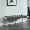 Long Seat Bench Dining Chairs Soft Velvet Padded Golden Steel Legs Lounge Stool